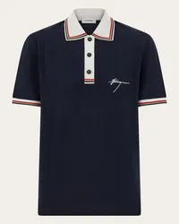 Ferragamo Zweifarbiges Polo Blau