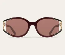 Damen Ovale Sonnenbrillen Rot