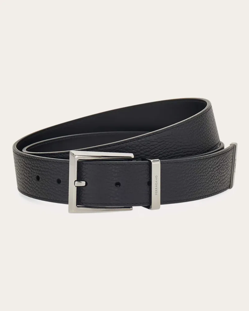 Ferragamo Herren Fester Gürtel Schwarz Schwarz