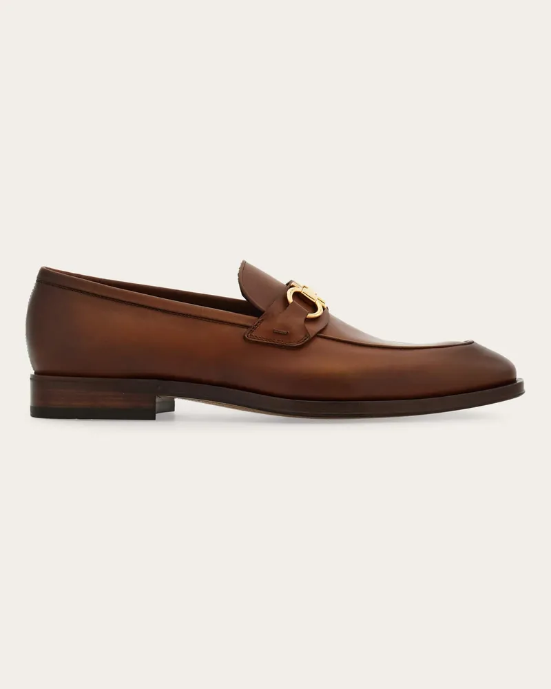 Ferragamo Herren Loafer mit Gancini-Trense Braun Größe Braun