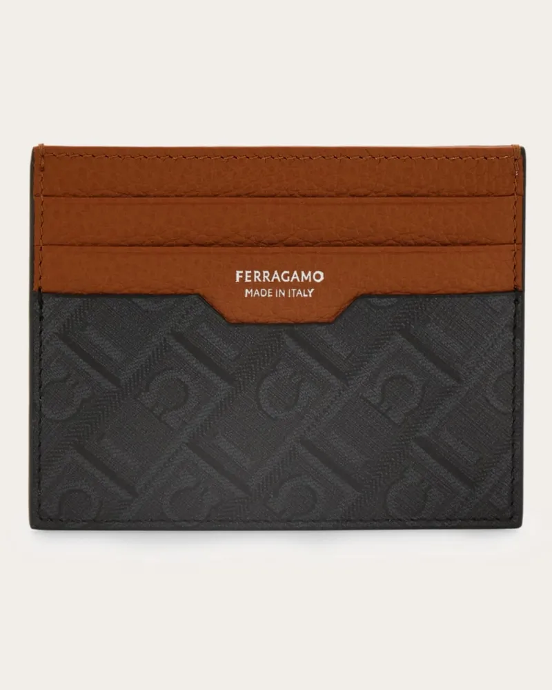 Ferragamo Herren Ferragamo Monogram Kreditkartenetui Braun Braun