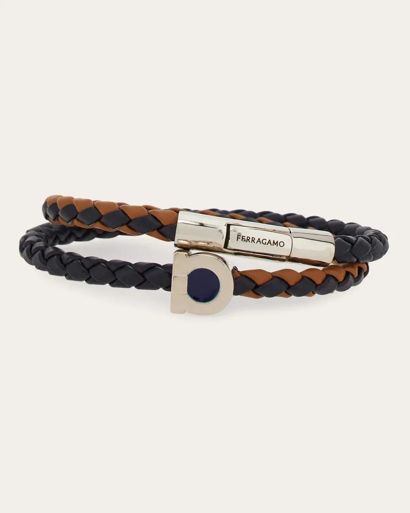 Ferragamo Herren Armband mit Gancini (18cm) Blau Blau