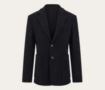 Herren Einreihiger Jersey-Blazer Schwarz