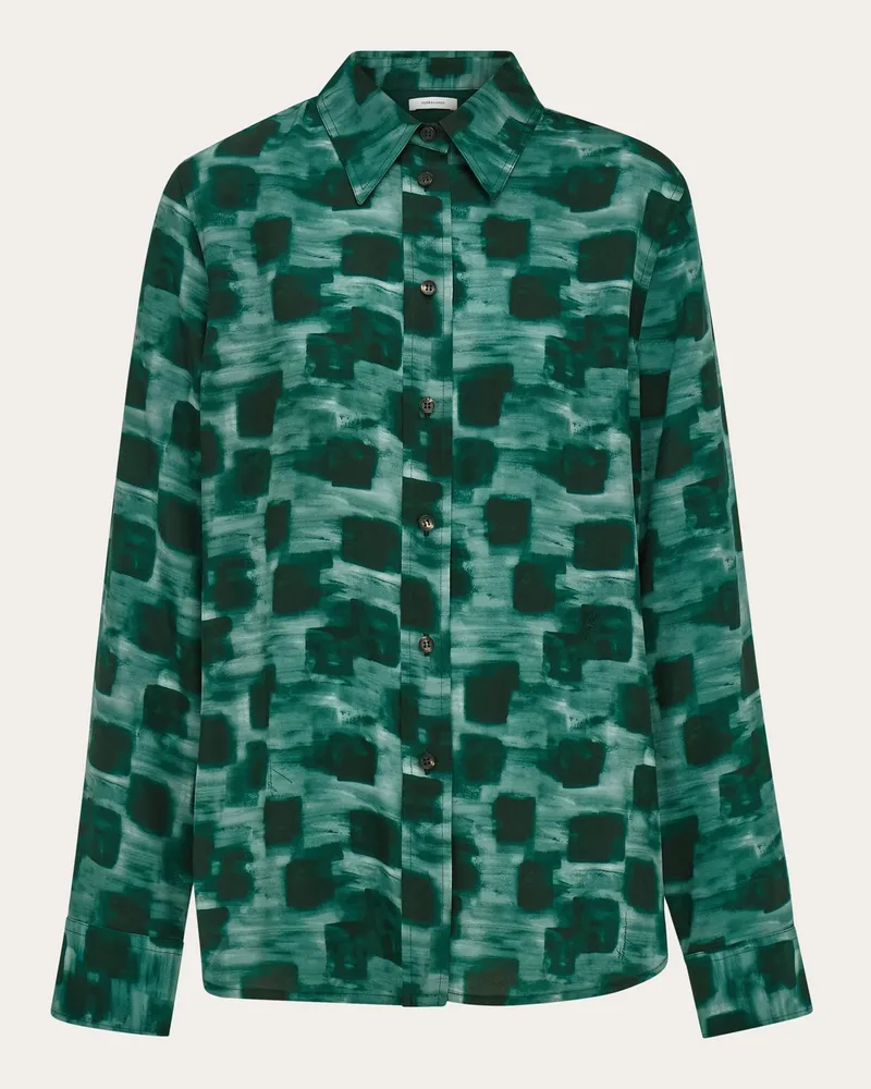 Ferragamo Damen Bluse mit Grafik-Print Grün Grün