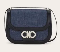 Damen Umhängetasche Doppel-Gancini (XS) Blau