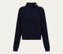 Damen Pullover mit Gancini-Knöpfen Blau