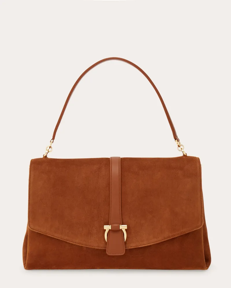 Ferragamo Damen Handtasche mit Klappe (L) Beige Beige