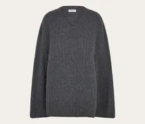 Damen Cape aus Kaschmir-Mischwolle Grau