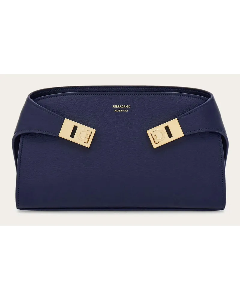 Ferragamo Damen Hug Mini Umhängetasche Blau Blau