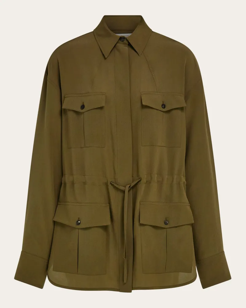 Ferragamo Damen Tropen-Overshirt Grün Grün