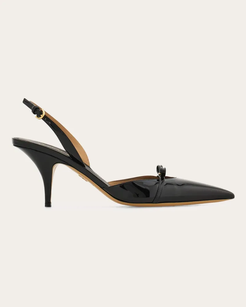 Ferragamo Damen Slingback mit Minischleife Schwarz Größe Schwarz