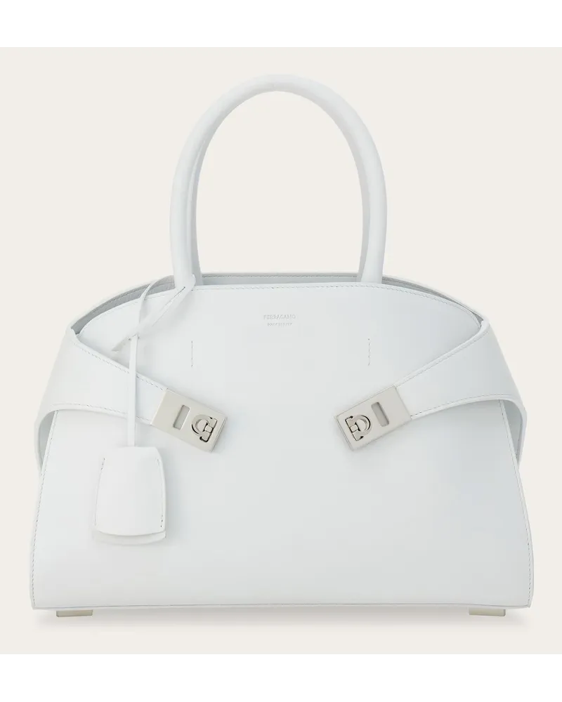Ferragamo Damen Hug Handtasche (M) Weiß Weiß