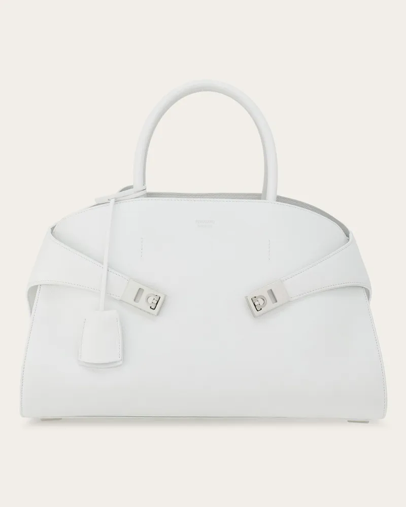 Ferragamo Damen Hug Handtasche (L) Weiß Weiß
