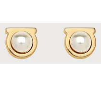 Damen Perlenohrringe mit Gancini-Detail Gold