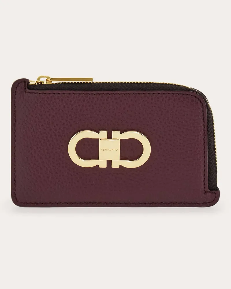 Ferragamo Damen Kreditkartenetui Double Gancini Violett Violett