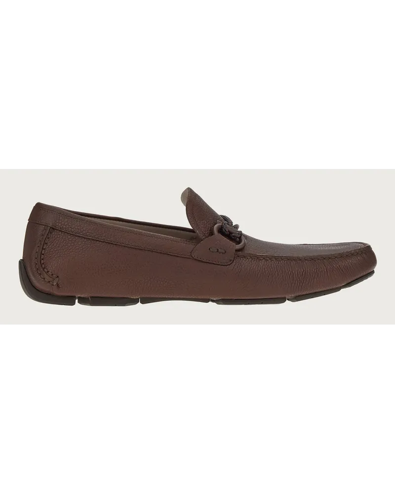 Ferragamo Herren Driver-Mokassin mit Gancini-Ornament Braun Größe Braun
