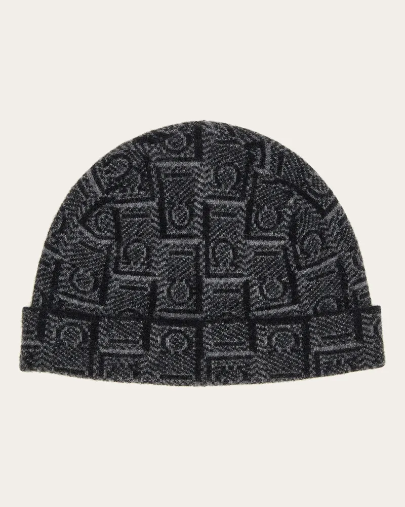 Ferragamo Mütze mit Monogramm Schwarz