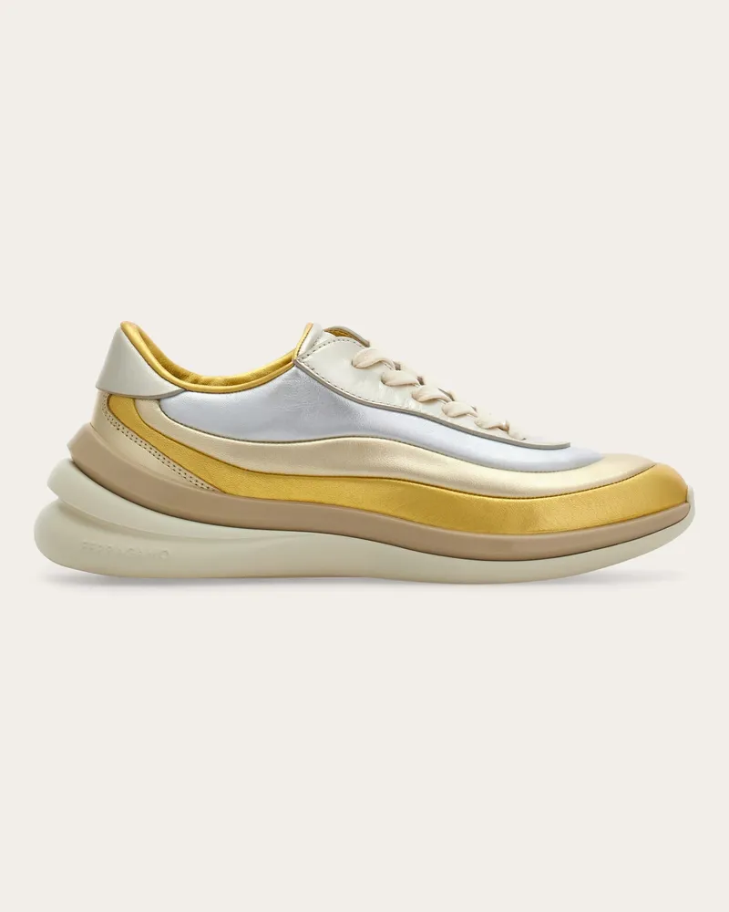 Ferragamo Damen Sneaker Gold Größe 5 Gold