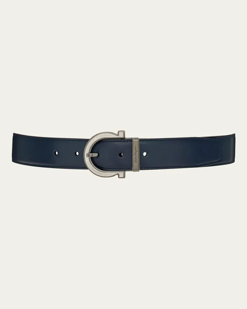 Ferragamo Herren Verstellbarer Wendegürtel Blau Blau