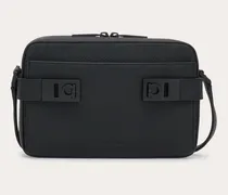 Herren East-West Umhängetasche mit Hug-Schnallen Schwarz