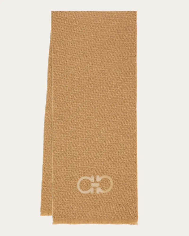 Ferragamo Damen Jacquard-Schal Beige Braun