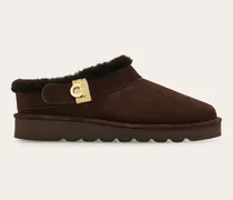 Damen Mule mit Hug-Schnalle Braun Größe
