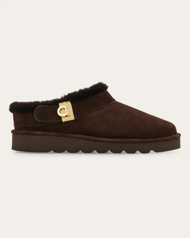 Ferragamo Damen Mule mit Hug-Schnalle Braun Größe Braun