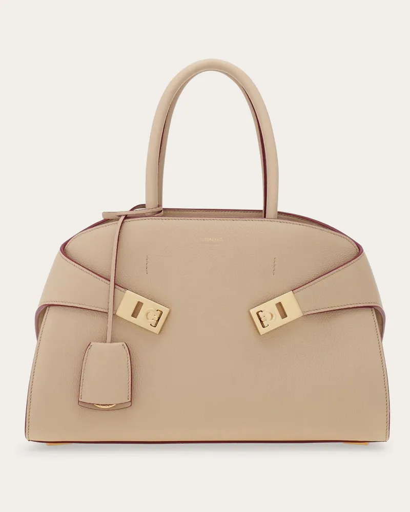 Ferragamo Damen Hug Handtasche (M) Beige Beige