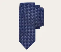 Herren Jacquard-Krawatte mit Ferragamo-Monogramm-Motiv Blau