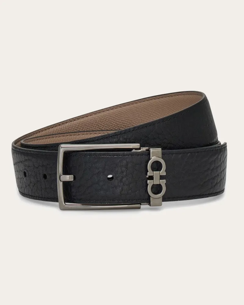 Ferragamo Herren Verstellbarer Wendegürtel mit rechteckiger Schnalle Beige Beige