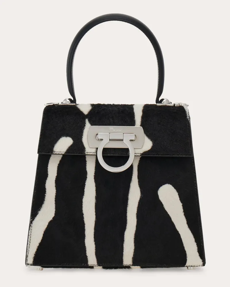 Ferragamo Damen Iconic Top Handle (S) Weiß Weiß