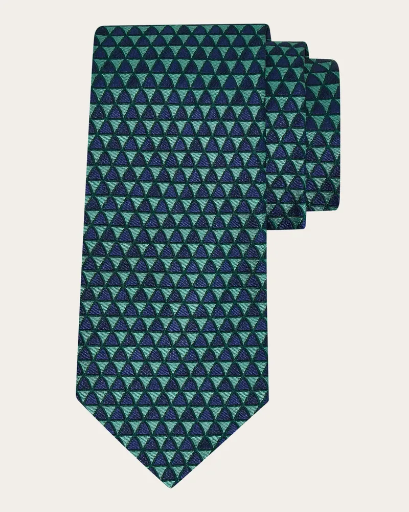 Ferragamo Herren Jacquard-Krawatte mit Graphik-Motiv Grün Grün