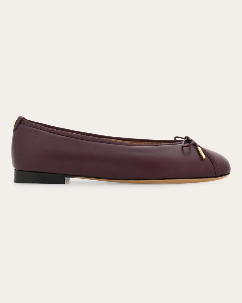 Ferragamo Damen Ballerina mit Schleife Rot Größe Rot