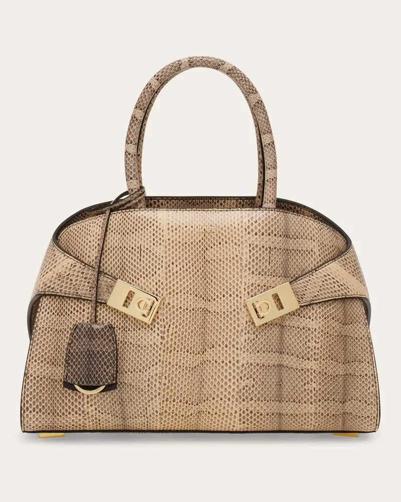 Ferragamo Damen Hug Handtasche (M) Beige Beige