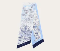 Damen Bandeau-Tuch Voyage-Print Blau