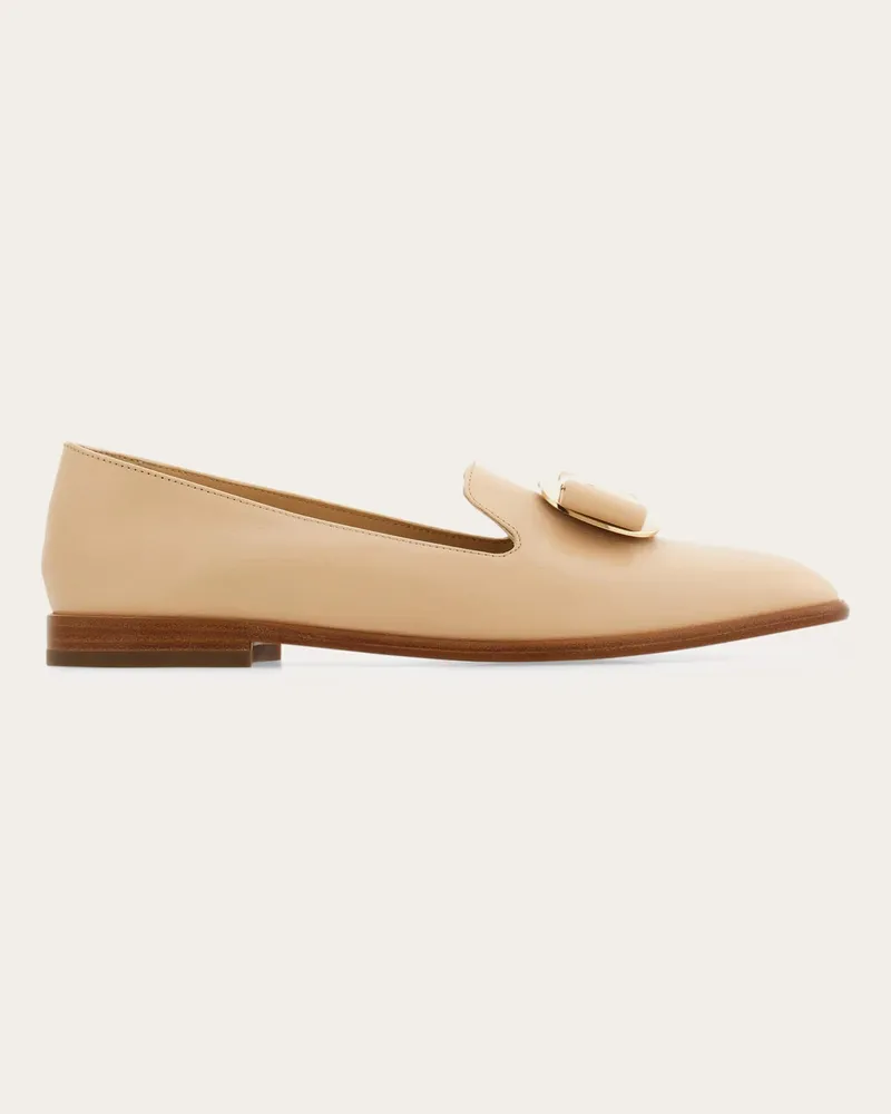 Ferragamo Damen New Vara Plate Loafer in Mokassin-Machart Rosa Größe 5 Rosa