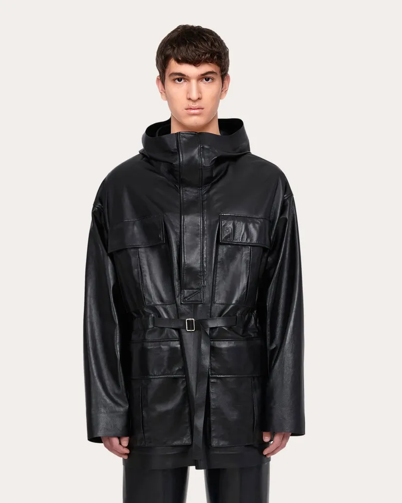 Ferragamo Parka aus Nappa Schwarz