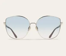 Damen Rechteckige Sonnenbrillen Gold