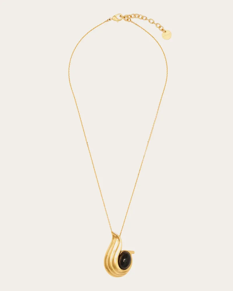 Ferragamo Damen Kette mit Anhänger Schwarz Schwarz