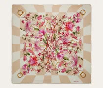 Damen Schultertuch mit Blüte-Print Rosa