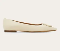 Damen Ballerina mit Maxi Gancini Weiß Größe 5