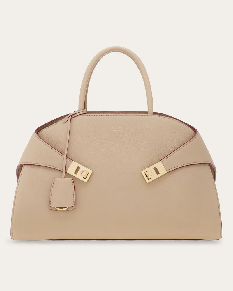 Ferragamo Damen Hug Handtasche (L) Beige Braun