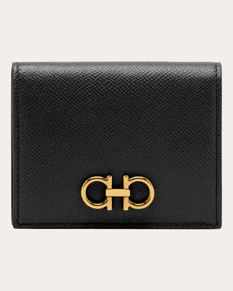Ferragamo Damen Gancini-Portemonnaie Schwarz Schwarz