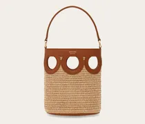 Damen Gancini-Beuteltasche (XS) Beige