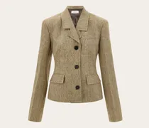 Damen Einreihiger Blazer Beige