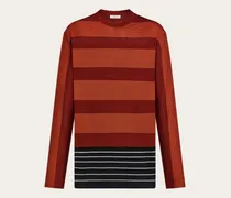 Damen Gestreifter Pullover Rot