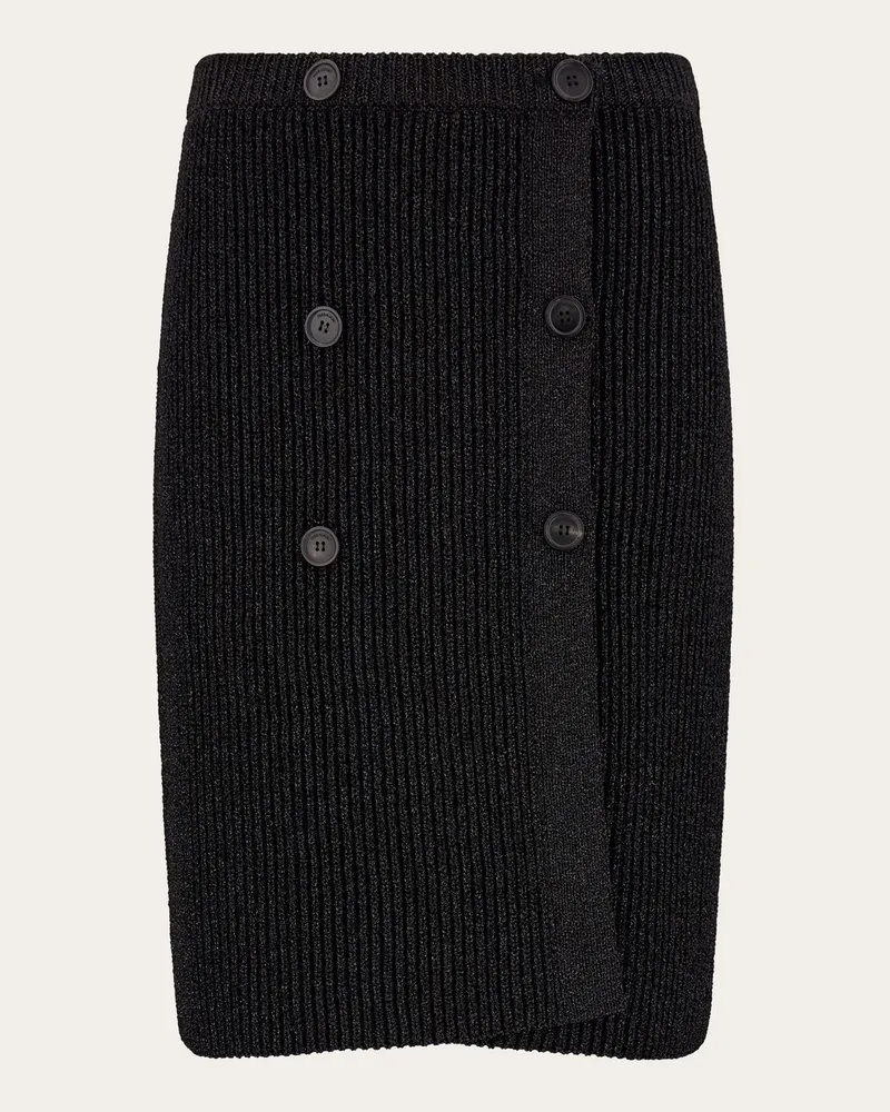 Ferragamo Damen Rock aus Maschenware mit Lurex Schwarz Schwarz