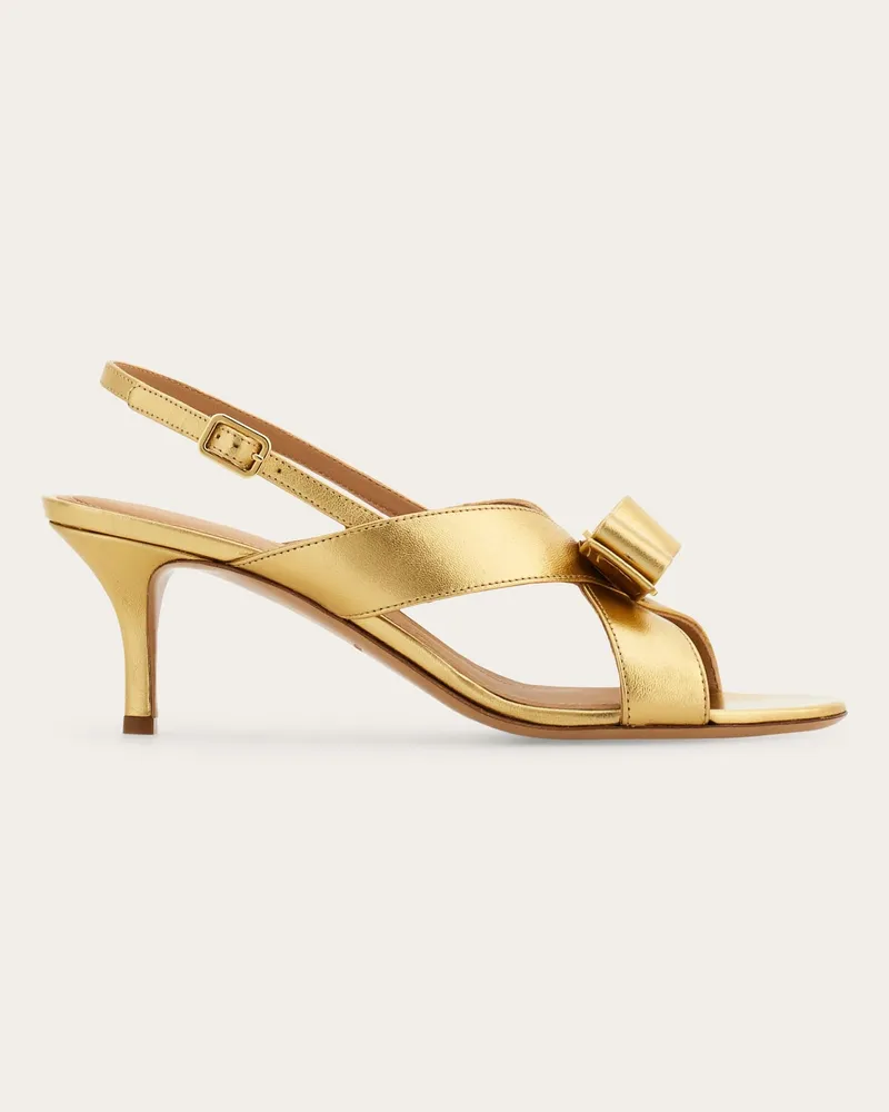 Ferragamo Damen Sandale mit Vara-Schleife Gold Größe Gold