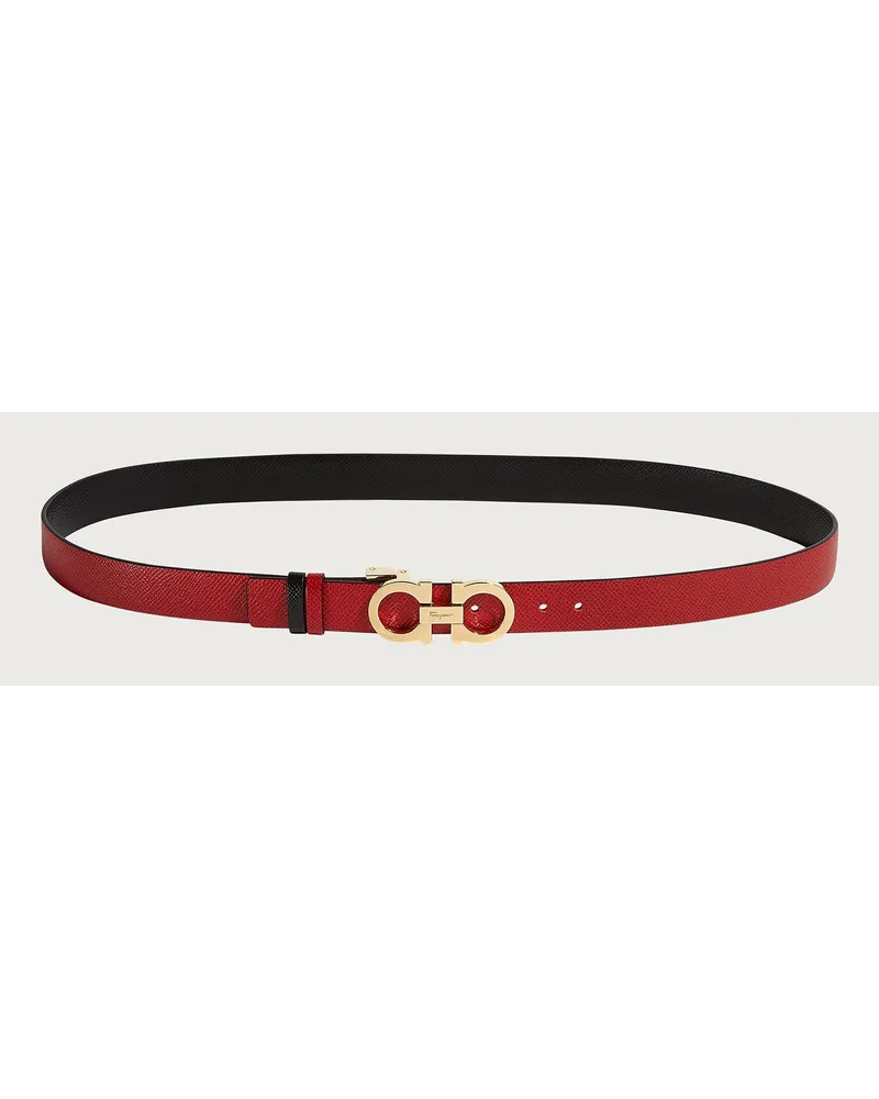 Ferragamo Damen Verstellbarer Gancini-Wendegürtel Rot Rot