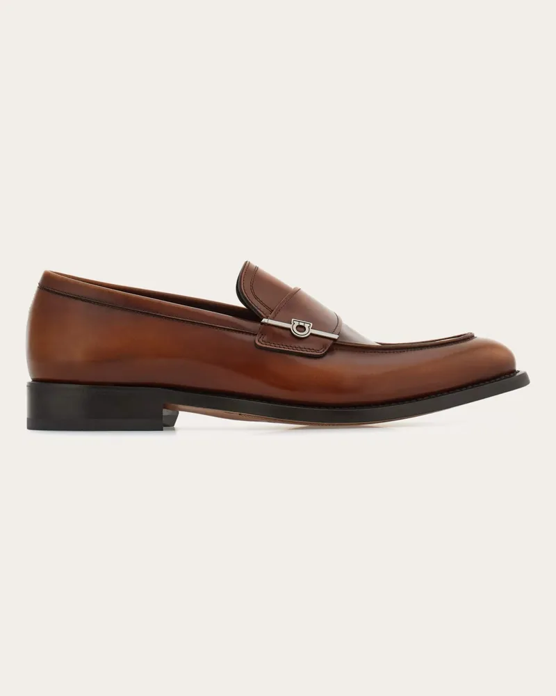 Ferragamo Herren Penny-Loafer mit Gancini-Ornament Braun Größe Braun